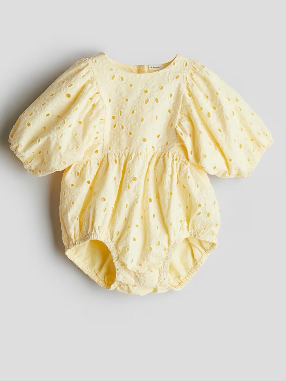 H&M Yellow Eyelet Baby Bubble One-Piece Bodysuit